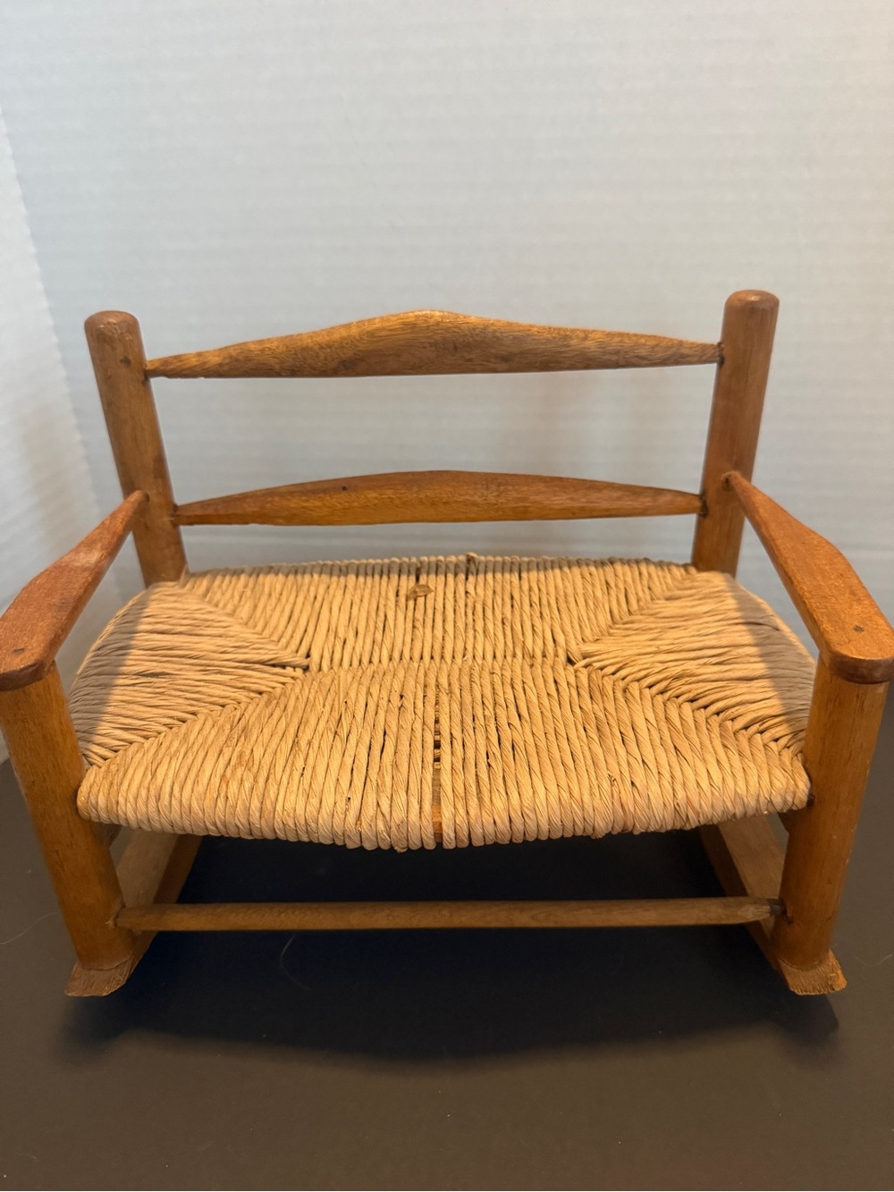 Wooden Handwoven Seat Accent Bench - Natural